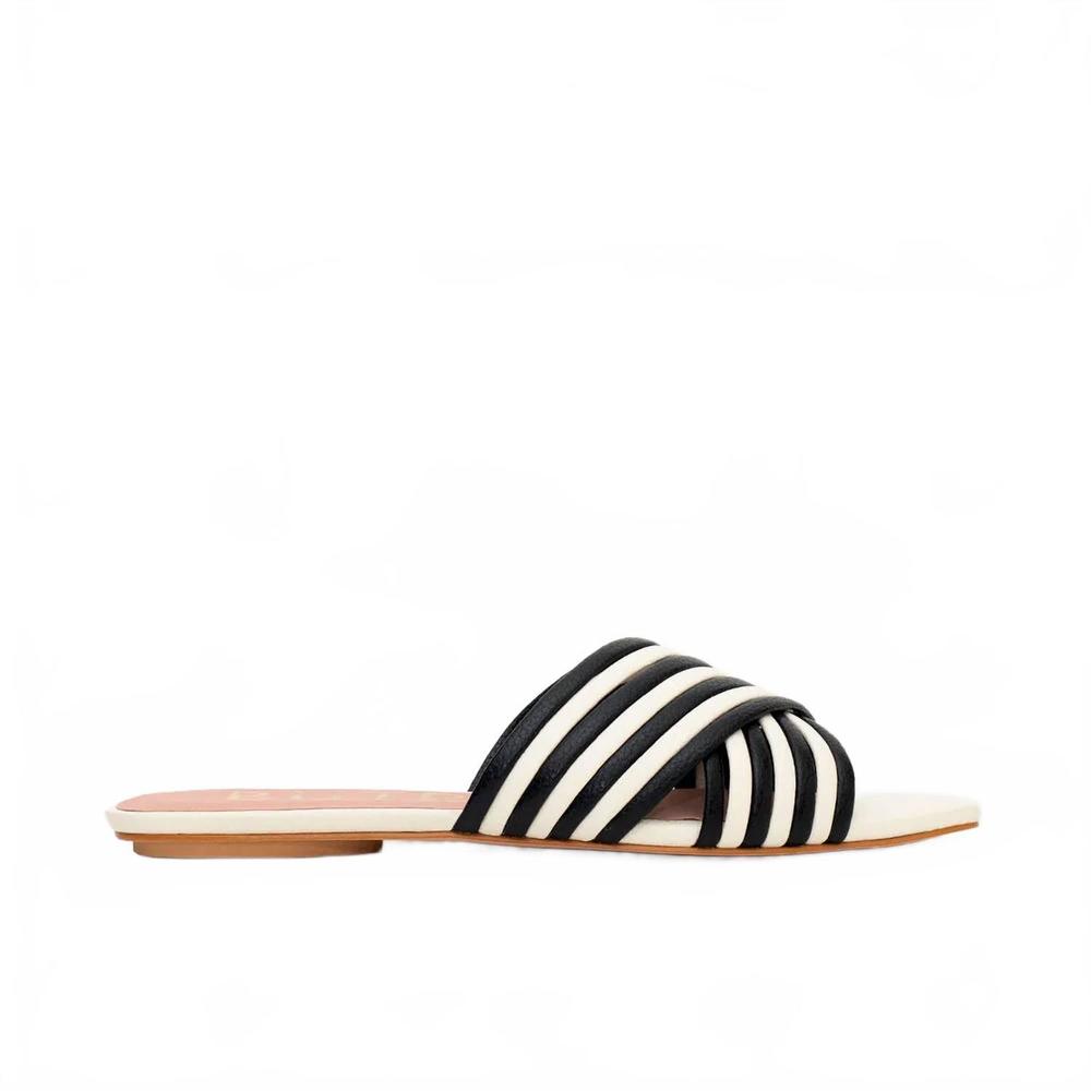 NEW BUTRICH women's margaret flat sandals in off white
